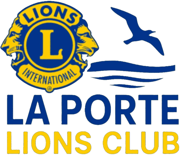 La Porte Lions Club emblem and wordmark